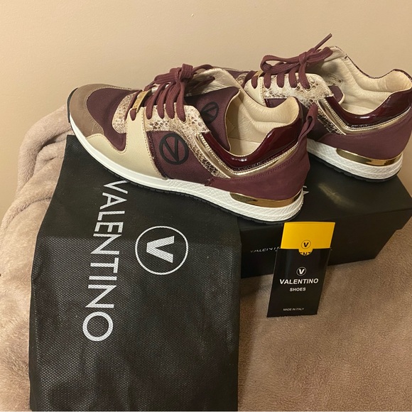 Valentino multicolored suede leather sneakers size 9.5 - Picture 2 of 2